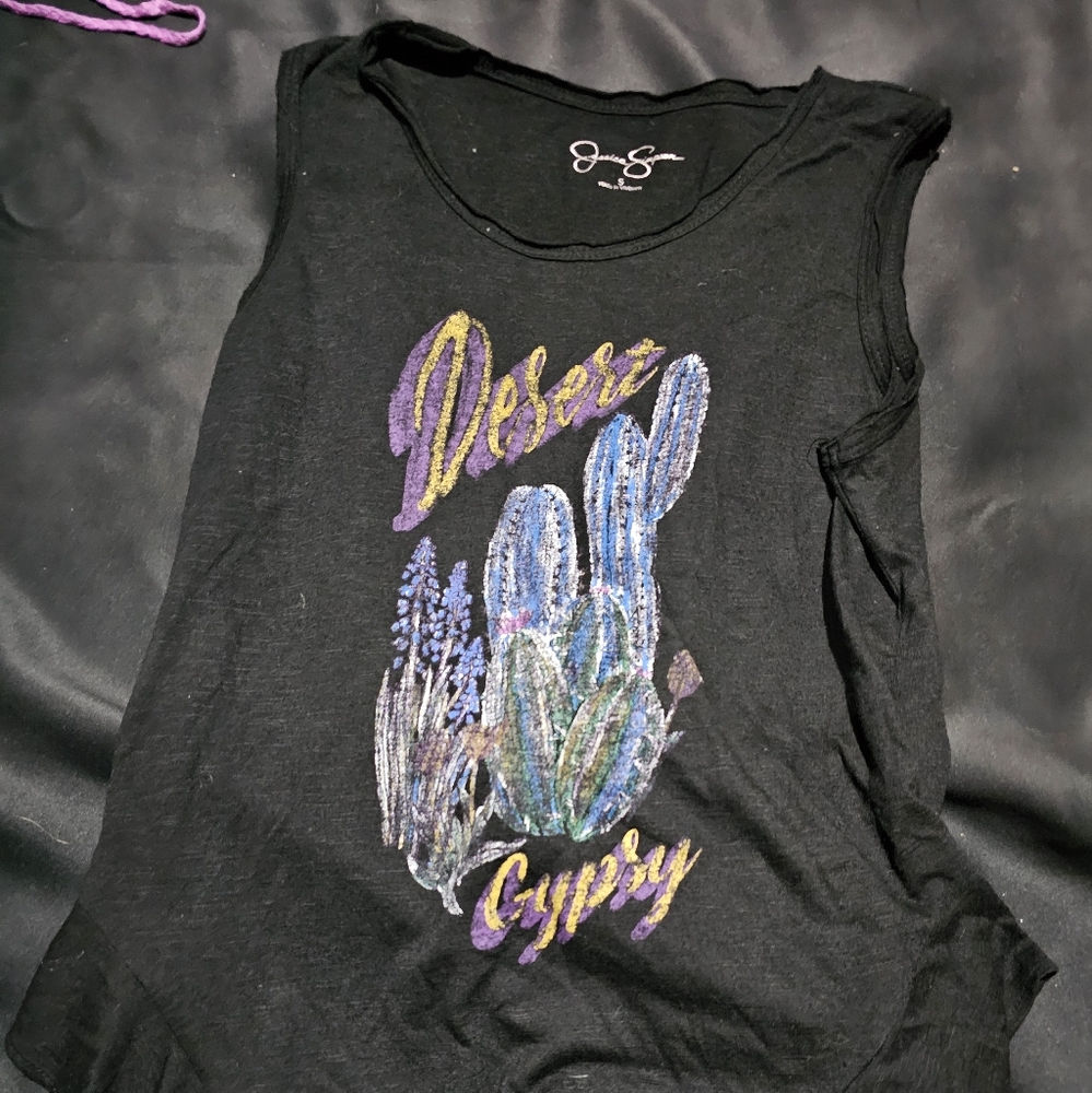 Jessica Simpson Black Desert Cactus Top